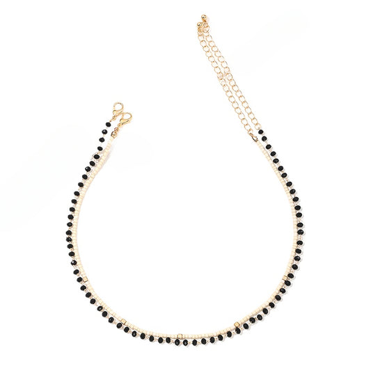Elegant Glass Beaded Clavicle Chain Necklace - Vienna Verve Collection