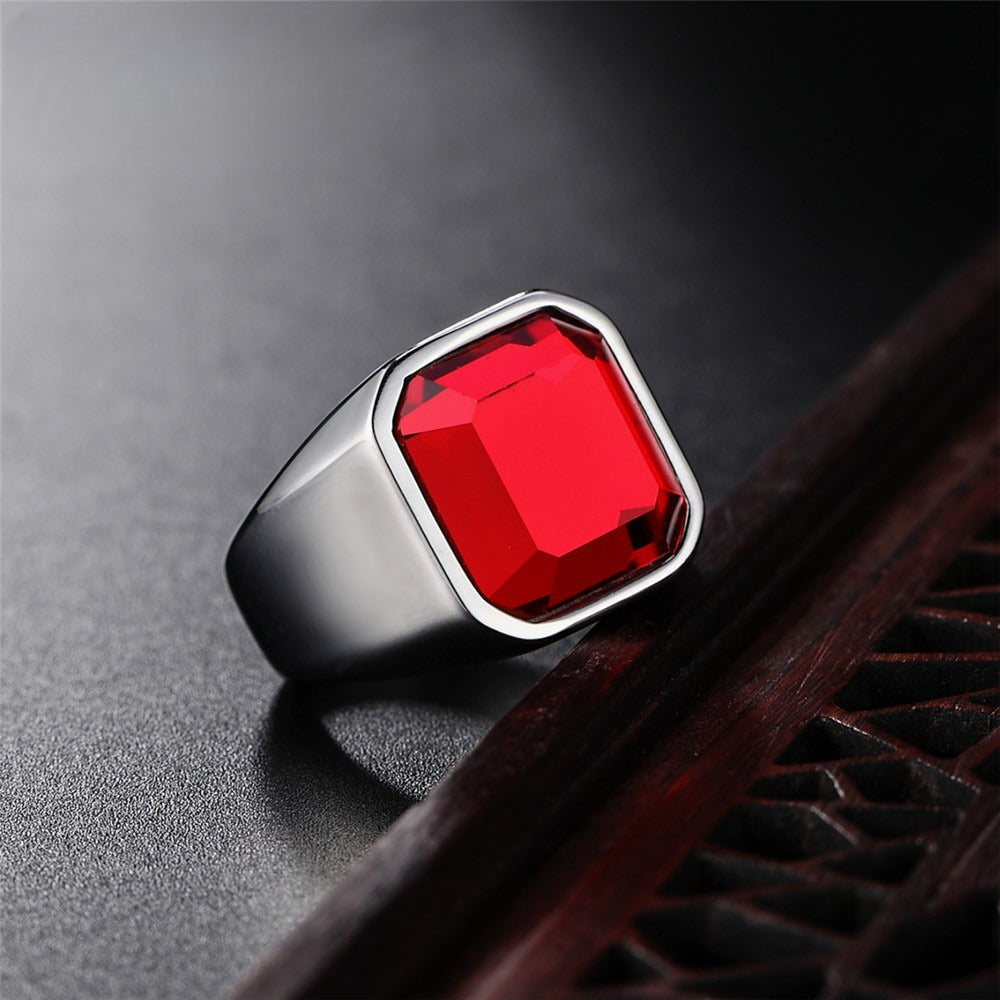 Planderful Zircon Titanium Steel Ring For Men Unisex Everyday Genie Minimalist Jewelry Gift