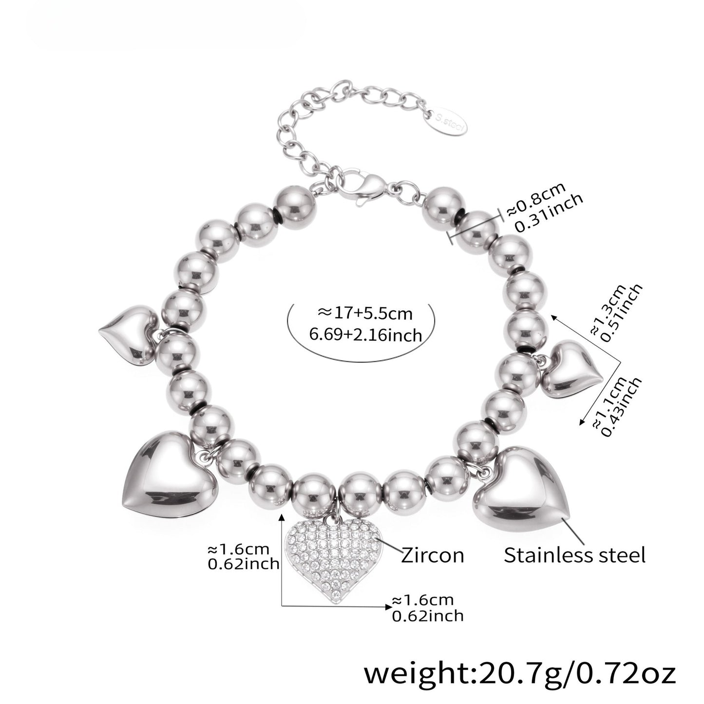 Planderful Everyday Genie Zircon Love Beaded Bracelet Women