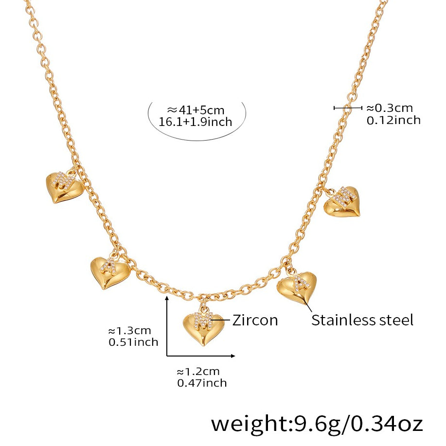 Planderful Stainless Steel Women Love Necklace 18K Plated