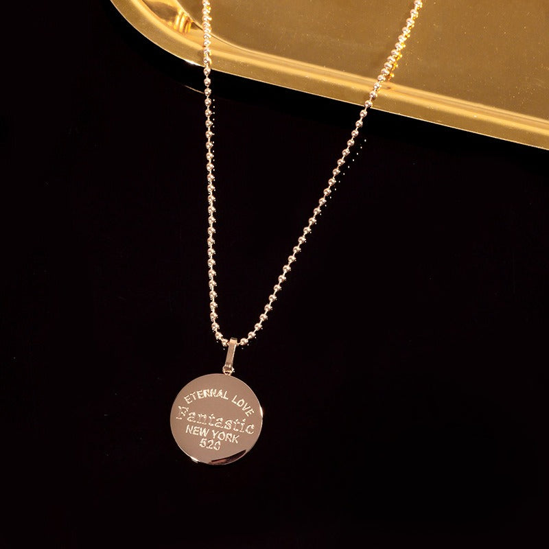 Planderful Jewelry Everyday Genie Couple Necklace With Letter Pendant In Steel Chain