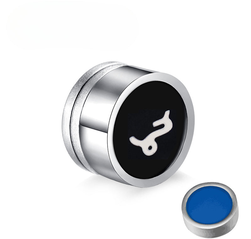 Titanium Steel Twelve Constellation Earrings for Men