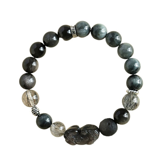 Planderful Fortune's Favor Bracelet – Stylish Tiger's Eye and Crystal Design