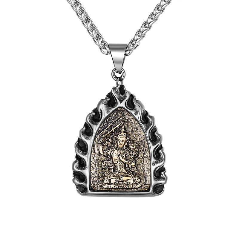 Titanium Steel Necklace – Vintage Buddha Zodiac Charms