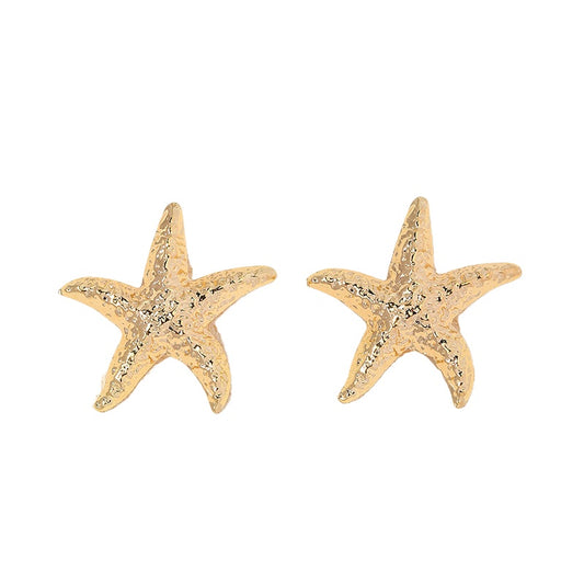 Stylish Starfish Shape Metal Stud Earrings for Women - Vienna Verve Collection