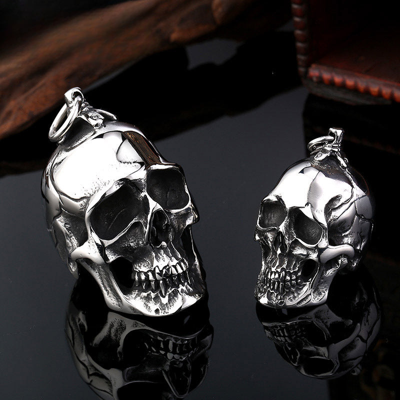 Bold Titanium Steel Skull Pendant for Men - Wholesale Punk Jewelry from Europe and the USA