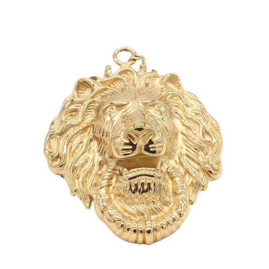 Personalized Retro Lion Head Titanium Steel Pendant for Men - European and American Style