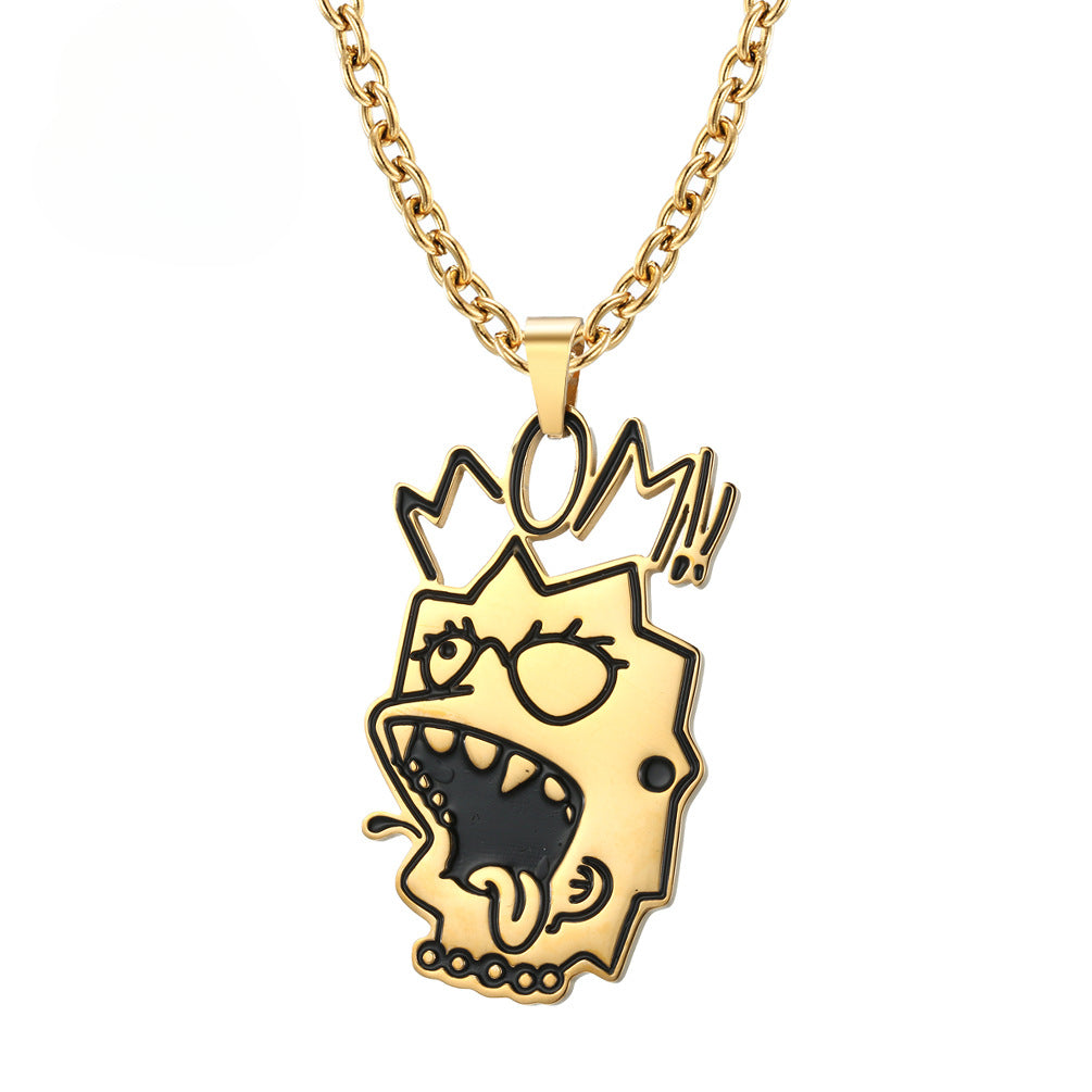 European And American Trendy Brands MOM Cartoon Man Necklace