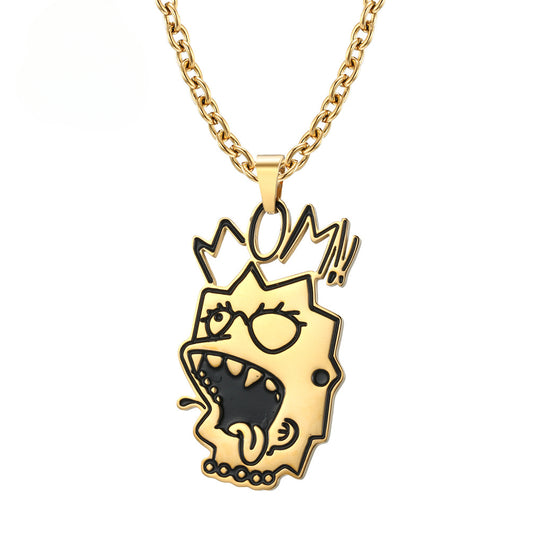 European And American Trendy Brands MOM Cartoon Man Necklace