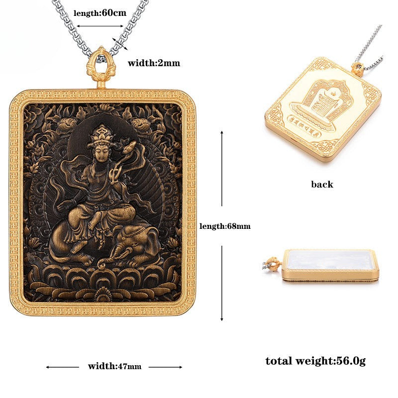 Steel Necklace – Statement Tibetan Thangka Buddha Pendants