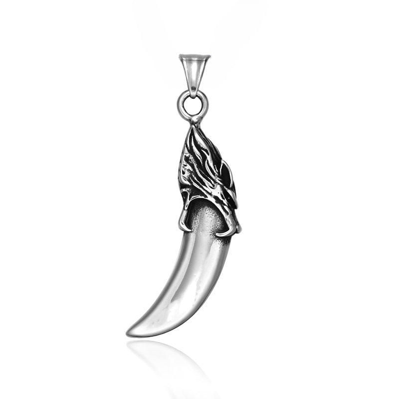 Retro Titanium Steel Wolf Tooth Pendant for Men - Wholesale Jewelry Collection