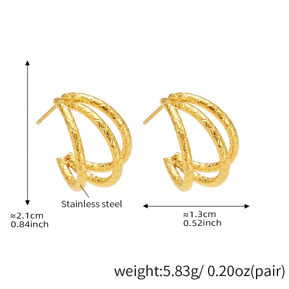 Planderful Everyday C Shaped Gold Plated Earrings