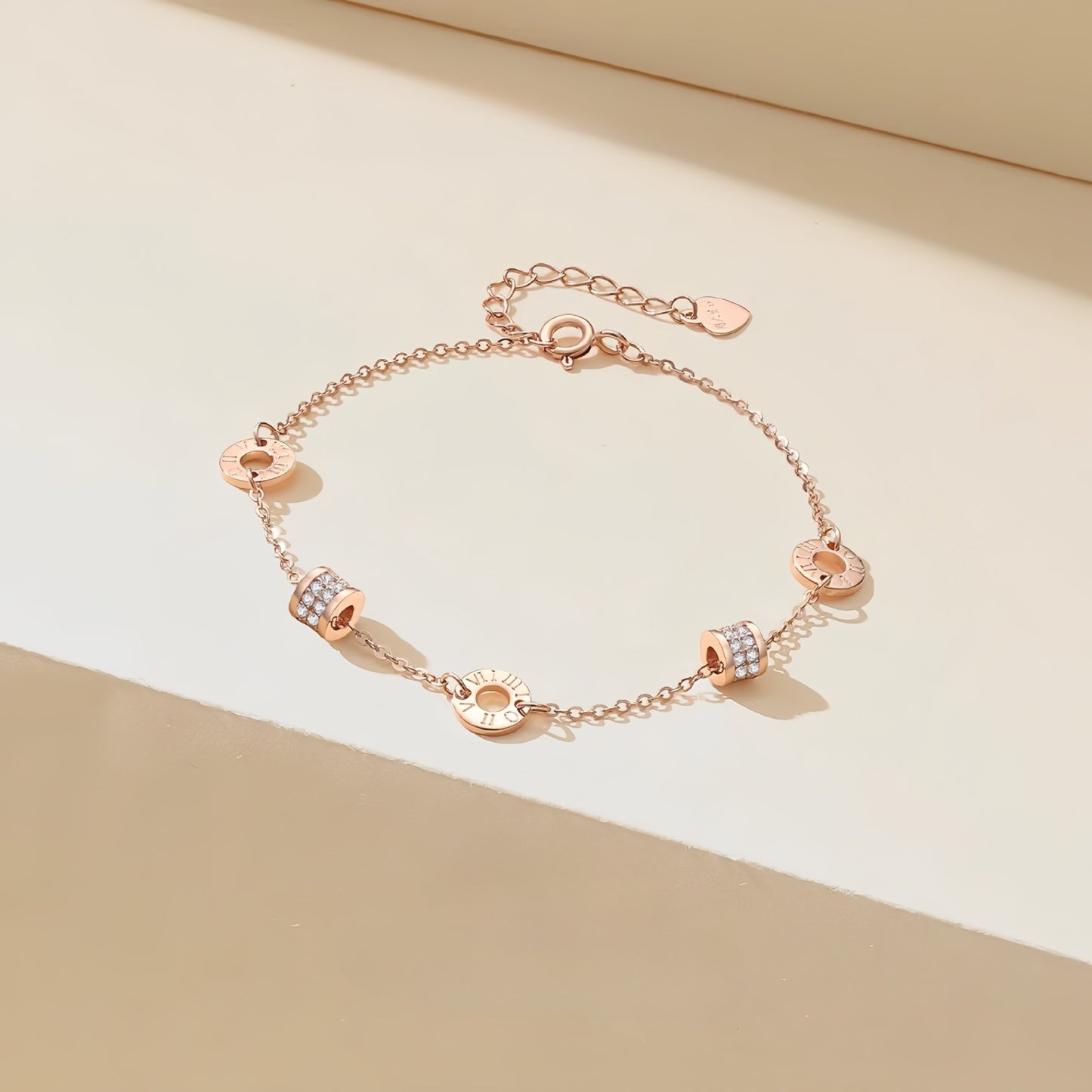 New 925 Sterling Silver Roman Numerals Small Waist Bracelet