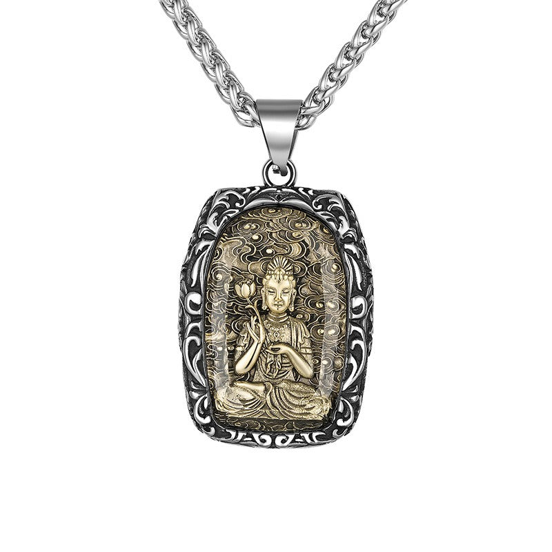 Steel Necklace - Elegant Zodiac Amulet Pendant Inspired By Eight Patron Saint Buddha