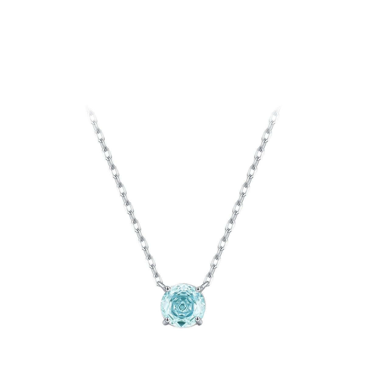 925 Sterling Silver Sparkling Rose-Cut Zircon Necklace