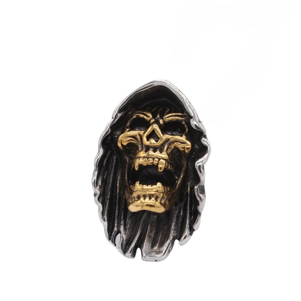 Halloween Wizard Skull Head Titanium Steel Pendant for Men