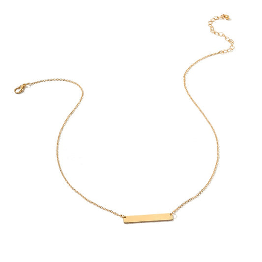 Chic Square Geometric Pendant Necklace with Metal Chain - Vienna Verve Collection
