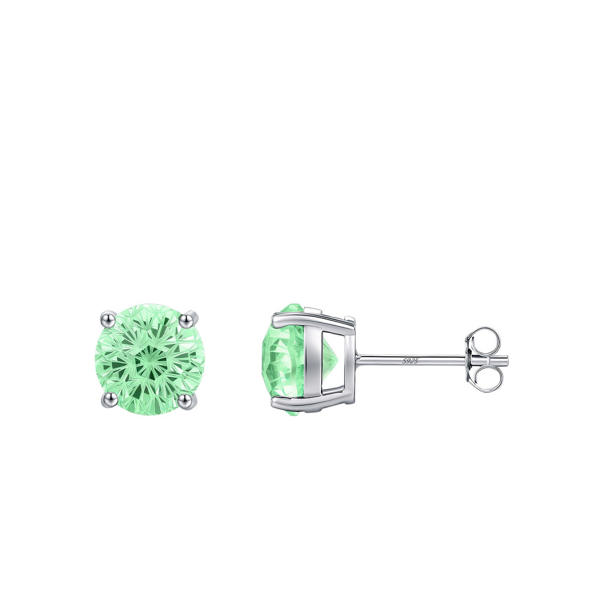 925 Sterling Silver Paraiba-Color Fireworks-Cut Earrings