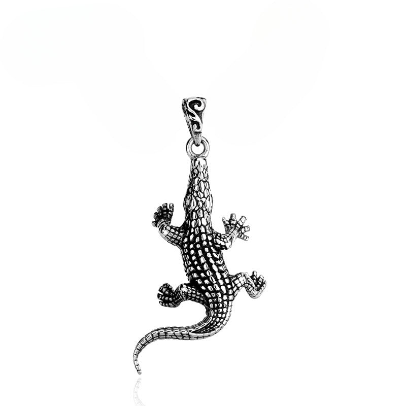 Men's Titanium Steel Crocodile Pendant - New Style Animal Jewelry Wholesale