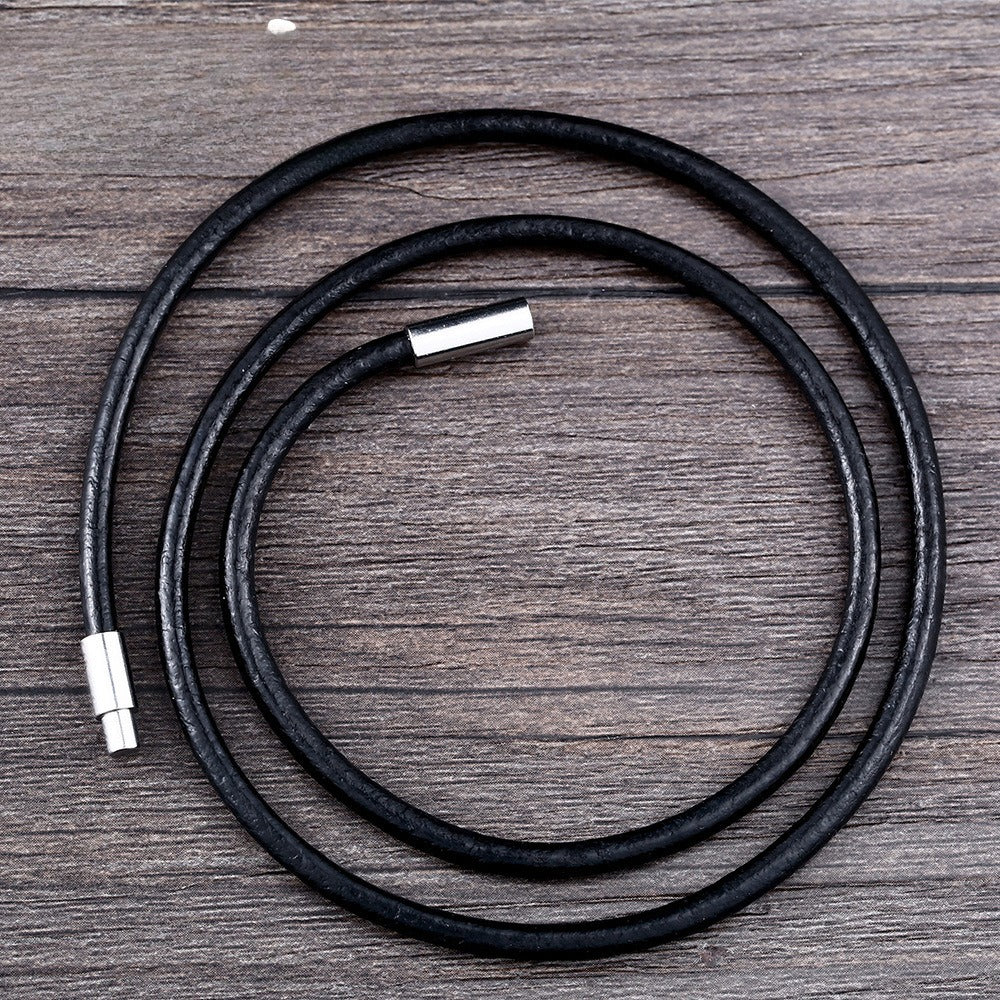 Version Of – Stainless Steel Buckle Leather Necklace – Unisex Leather Rope