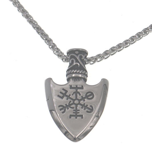Norse Legacy Spear Necklace - Men's Vintage Odin Compass Pendant