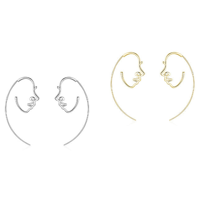 Elegant Sterling Silver Abstract Lines Earrings - Wholesale Accessories