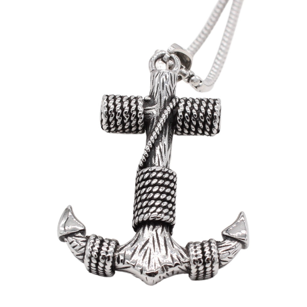 Navy Anchor Pendant Necklace Titanium Steel For Men Unisex Durable Protection Statement By Planderful Everyday Genie