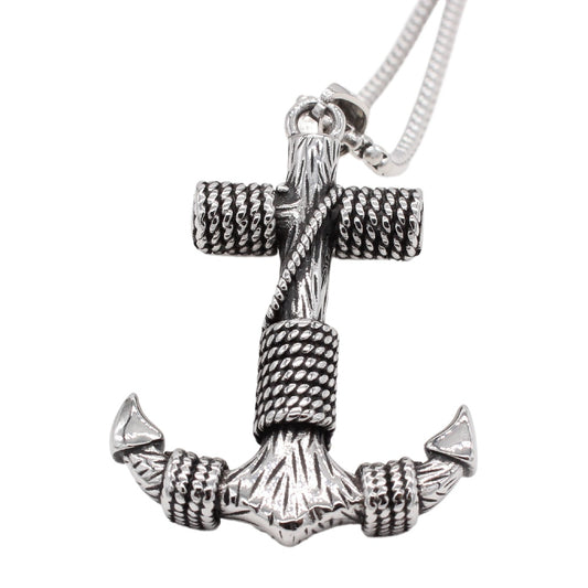 Navy Anchor Pendant Necklace Titanium Steel For Men Unisex Durable Protection Statement By Planderful Everyday Genie