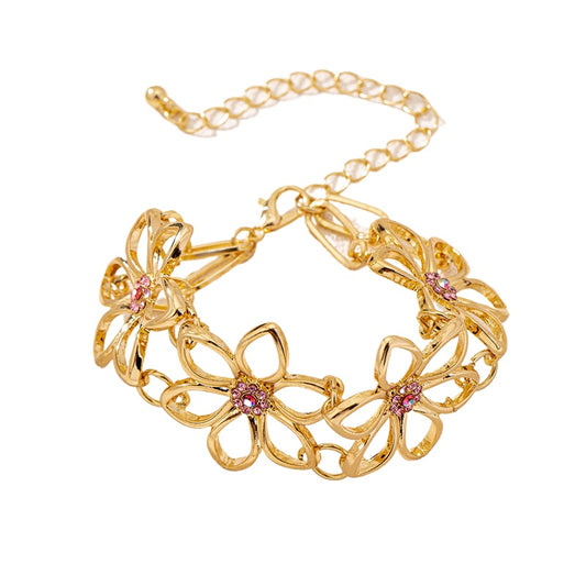 Planderful Vienna Verve Retro Metal Flower Bracelet for Women