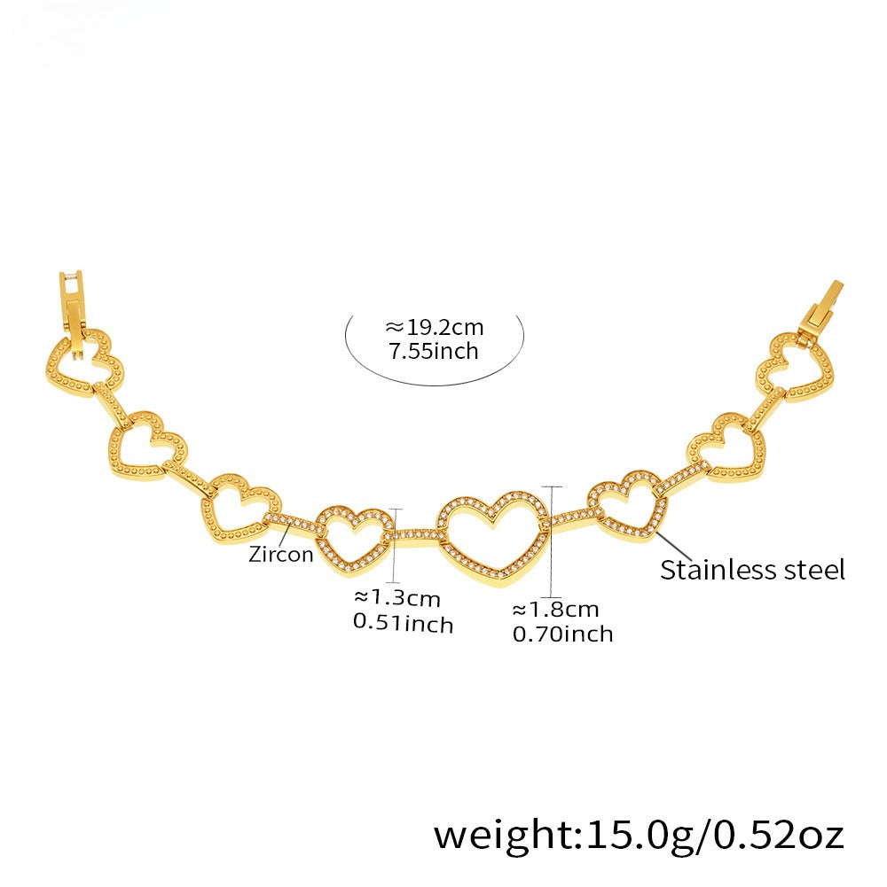 Planderful Zircon Love Circle Bracelet Luxury For Women