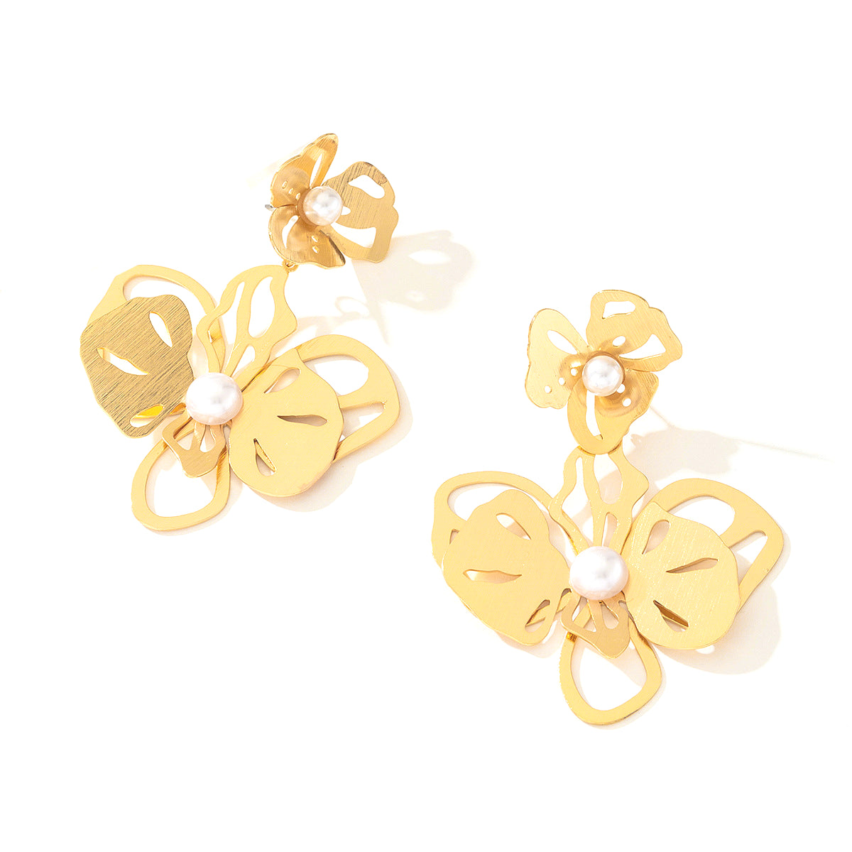 Planderful Vienna Verve Earrings – Elegant Metal Hollow Butterfly Design