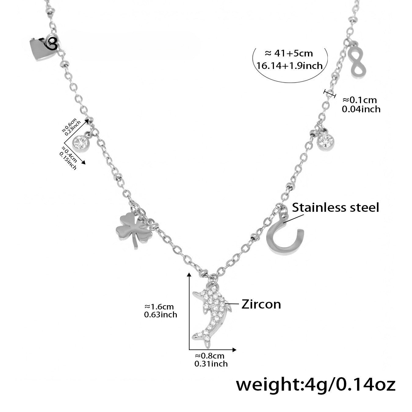 Stainless Zircon Collarbone Necklace For Girls Planderful