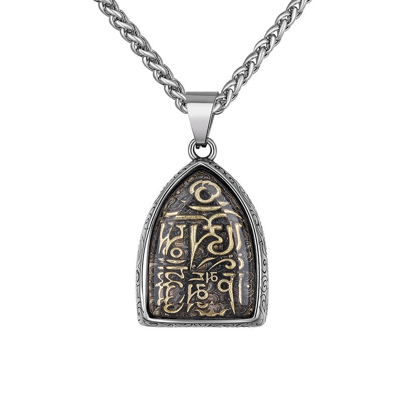Steel Necklace – Vintage Eight Patron Saints Natal Amulet Zodiac Pendant For Boys
