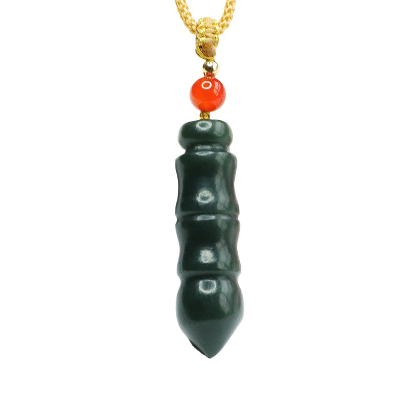 Taqing Hetian Jade Calligraphy Brush Pendant