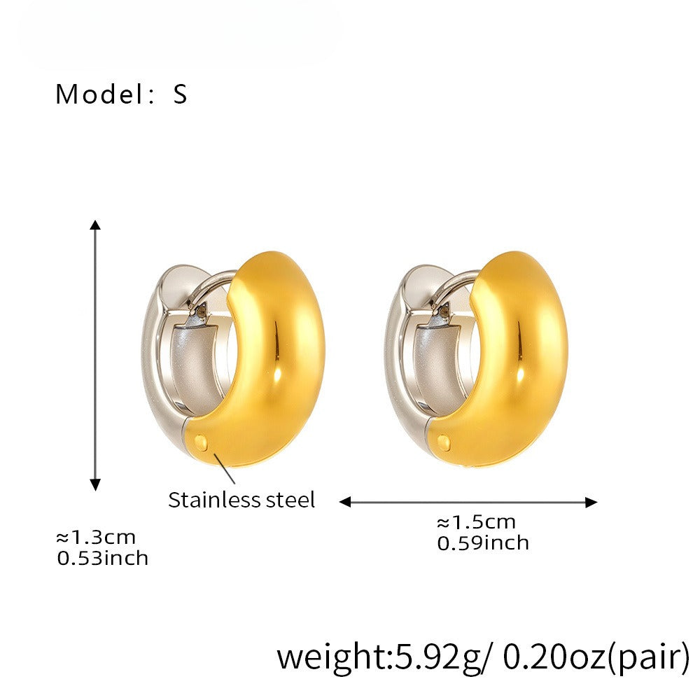 Planderful Womens Ring Earrings Stainless 18K Gold Plated