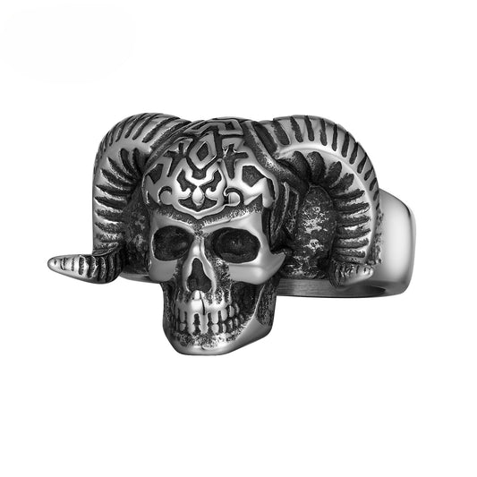 Steel Ring – Statement Gothic Skull Ring
