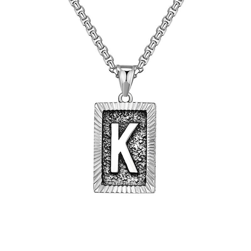Steel Necklace – Dainty Brand Letter Pendant For Hip Hop Street Style Chain By Planderful