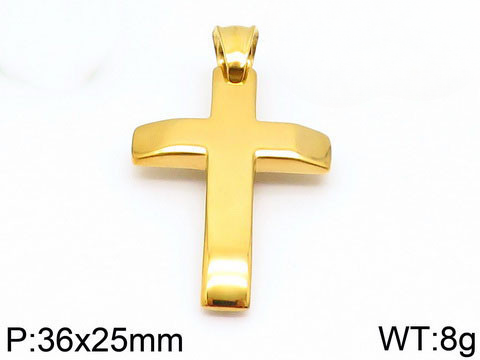 Trendy Stainless Steel Cross Pendant for Men - European and American Style Jewelry