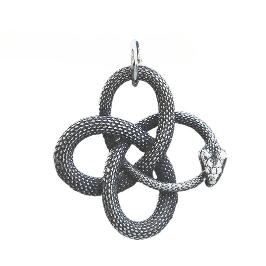 Retro Titanium Steel Ouroboros Snake Pendant for Men - Cross-Border Wholesale Jewelry