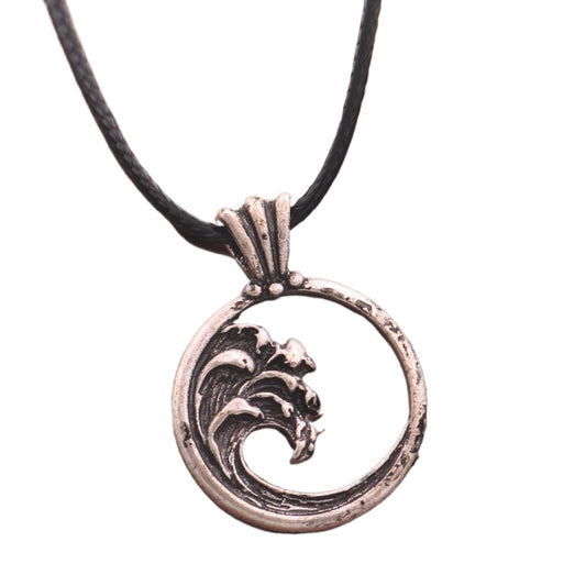 Wave Rider Metal Pendant Necklace - Men's Personalized Jewelry