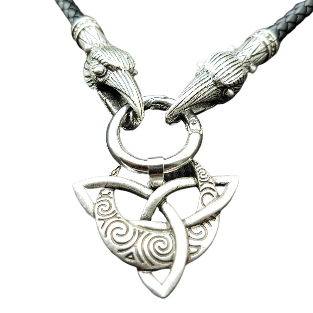 Moonlit Viking Rune Necklace with Trinity Knot Pendant for Men ...