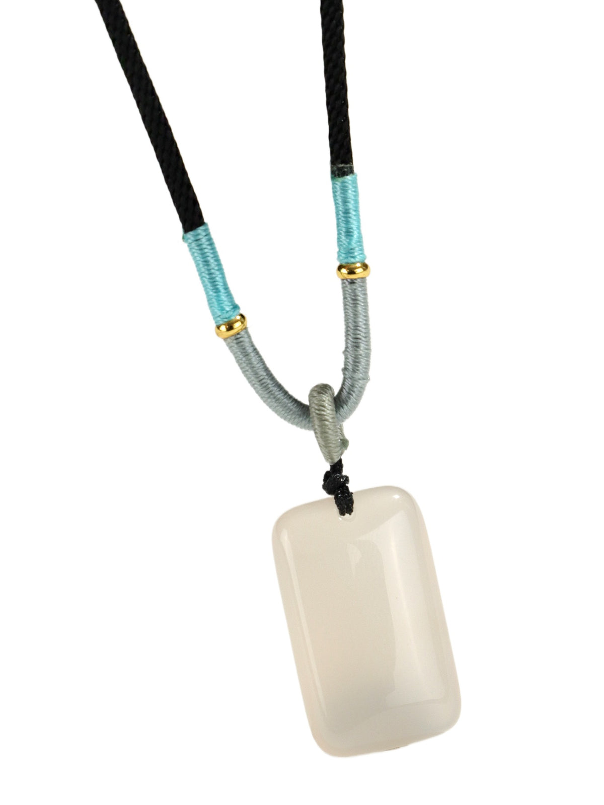 White Agate Peace Pendant Necklace
