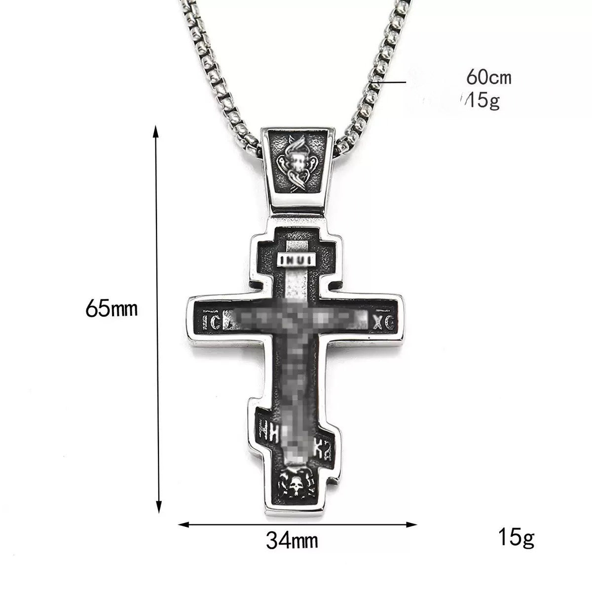 Punk Cross Stainless Steel Men's Pendant Necklace