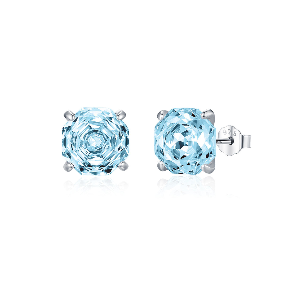 Planderful Everyday Genie Earrings – Exquisite Sterling Silver with Aquamarine Zircon