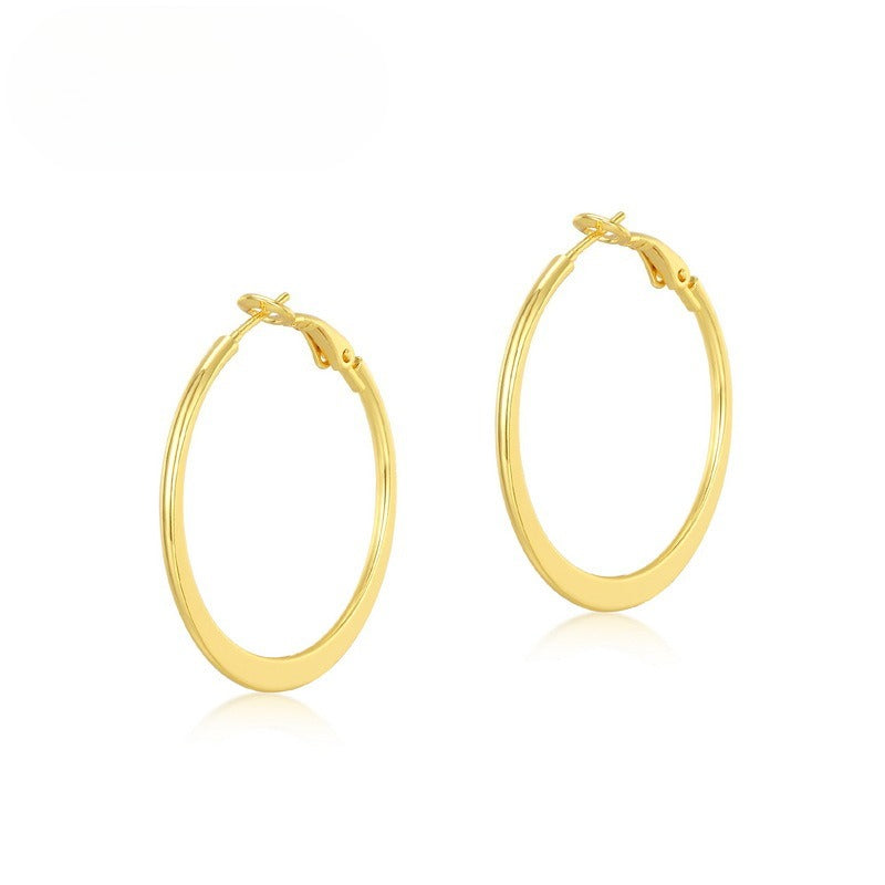 Gold-Tone Curved Metal Hoop Earrings