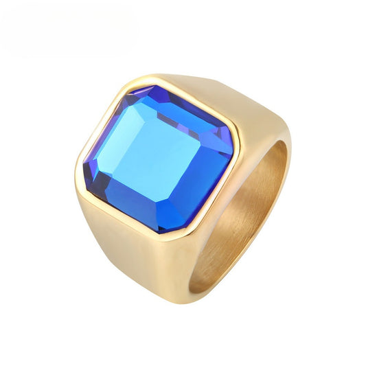 Planderful Zircon Titanium Steel Ring For Men Unisex Everyday Genie Minimalist Jewelry Gift