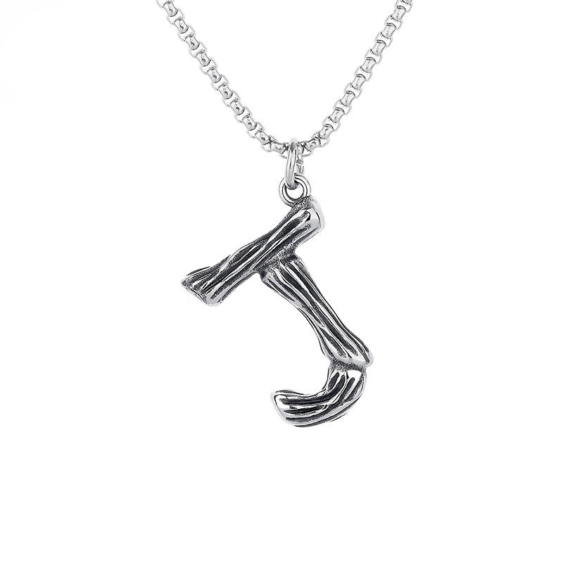 Stainless Steel Necklace – Minimalist 26 Letter Pendant