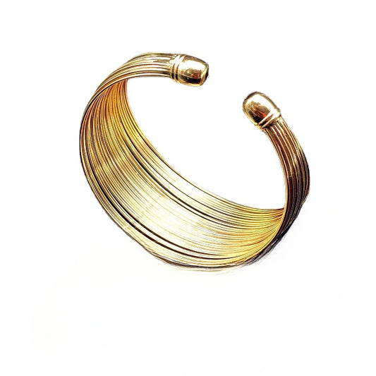 Extravagant Multi-Layered Metal Wire Bracelet with Bold Style