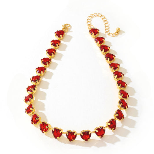 Planderful Vienna Verve Necklace – Elegant Metal Peach Heart Design