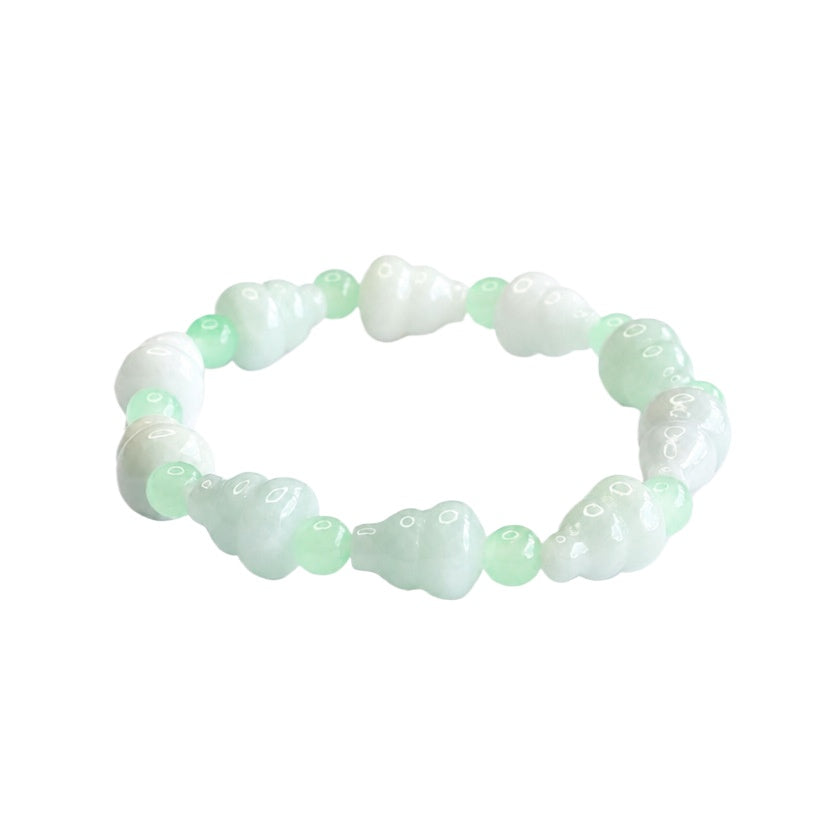 Jadeite Gourd 10*12 mm Beaded Bracelet